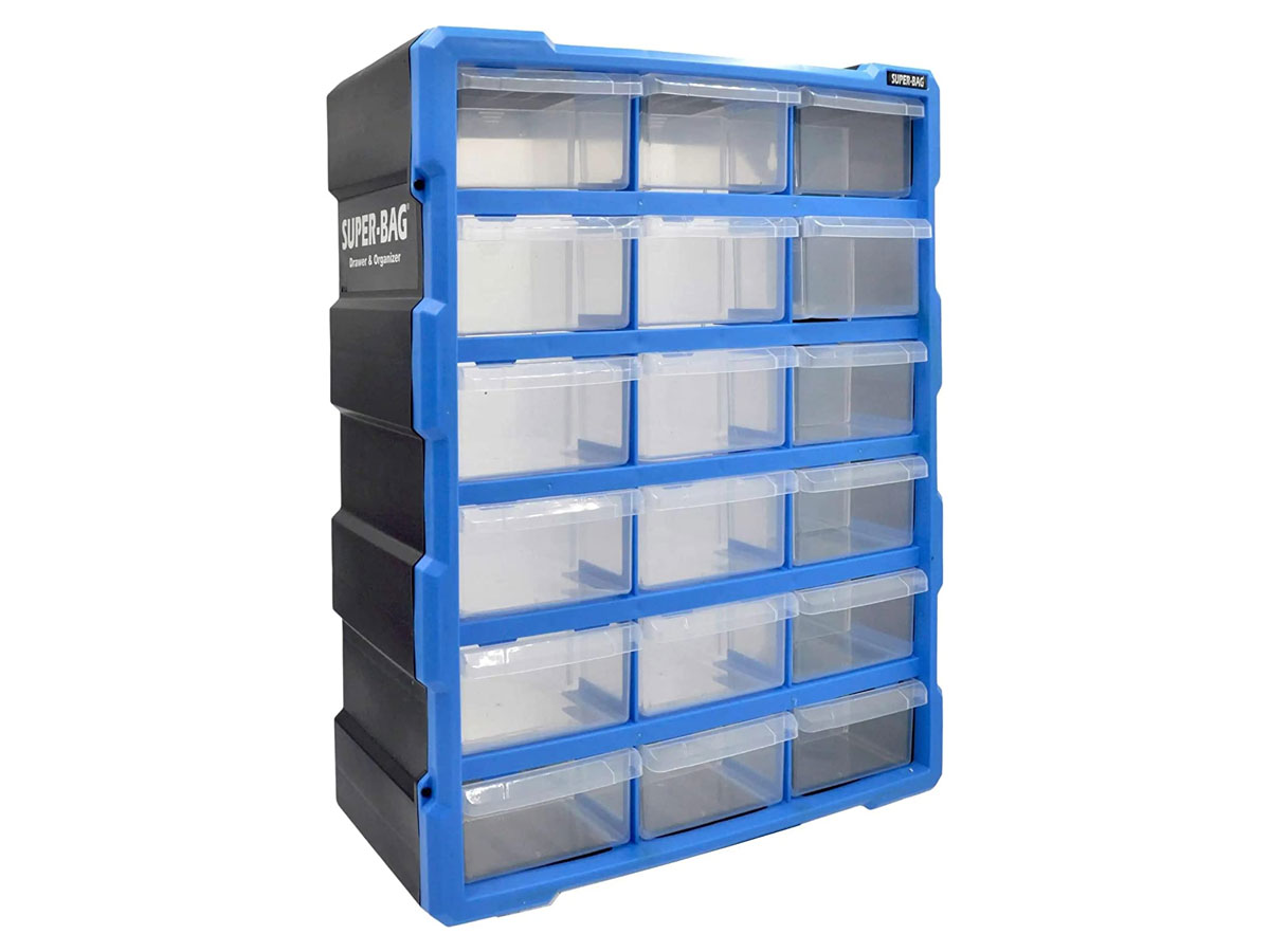  Organizer ścienny z 18 szufladkami niebieski ASR-6002-BLUE