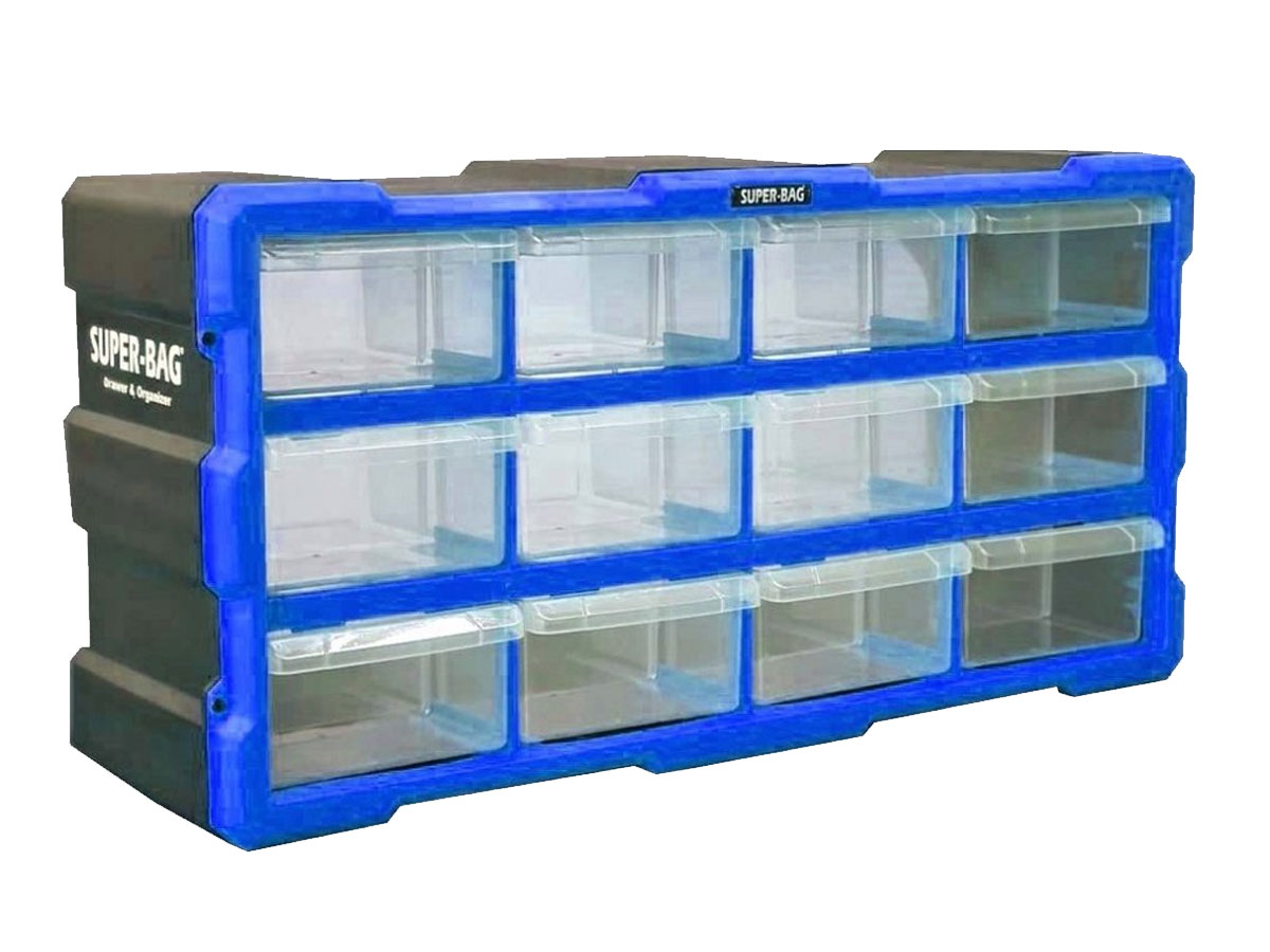  Organizer ścienny z 12 szufladkami niebieski ASR-6005-BLUE
