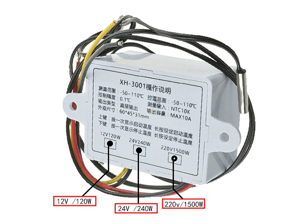 Termostat 230V XH-W3001 E6113