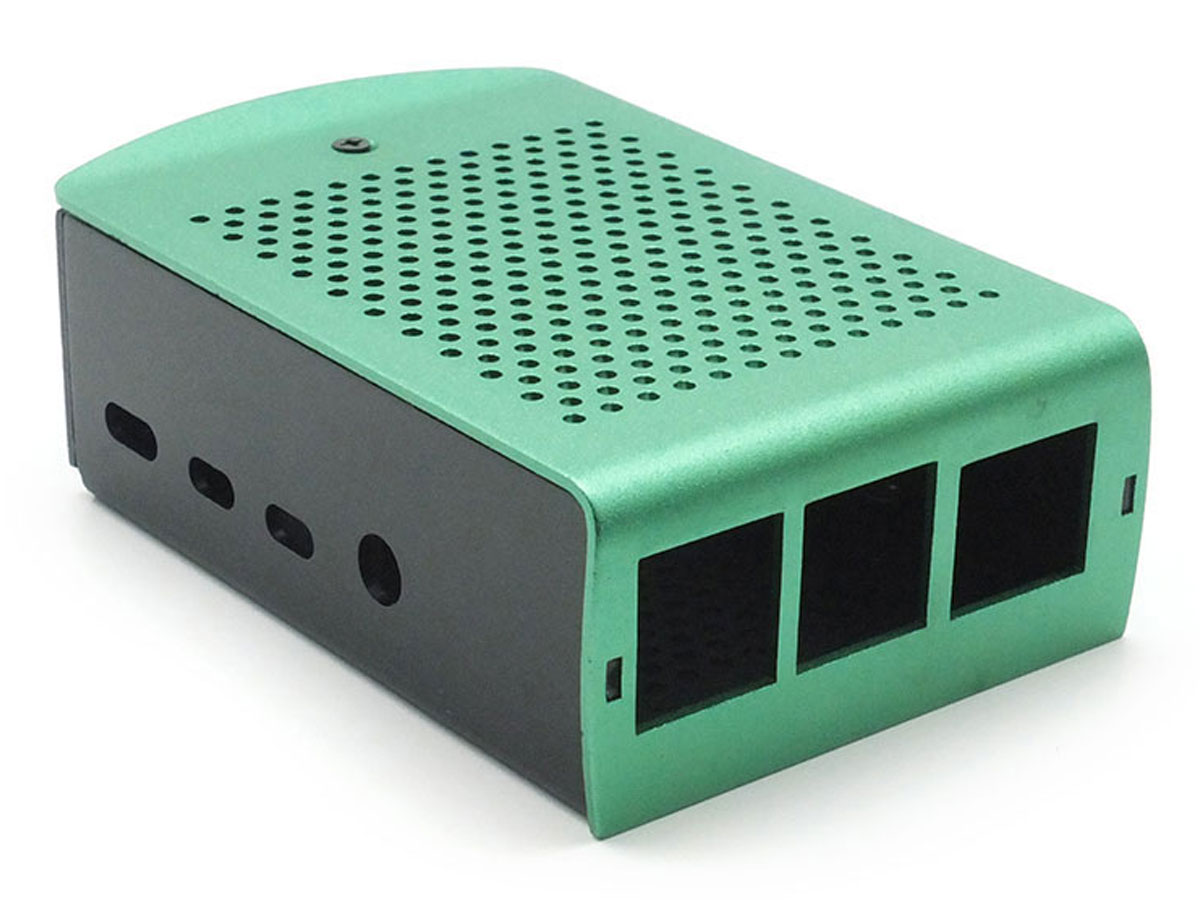 Aluminiowa obudowa do Raspberry Pi 4B zielono-czarna OBD-020