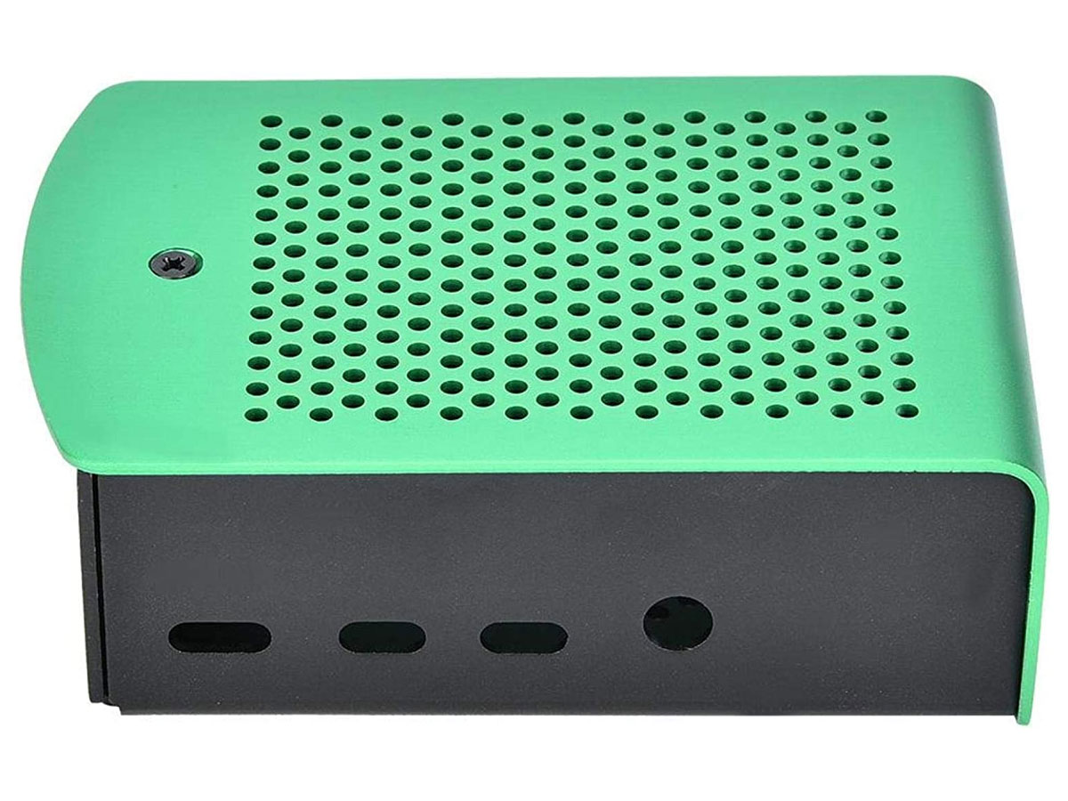 Aluminiowa obudowa do Raspberry Pi 4B zielono-czarna OBD-020