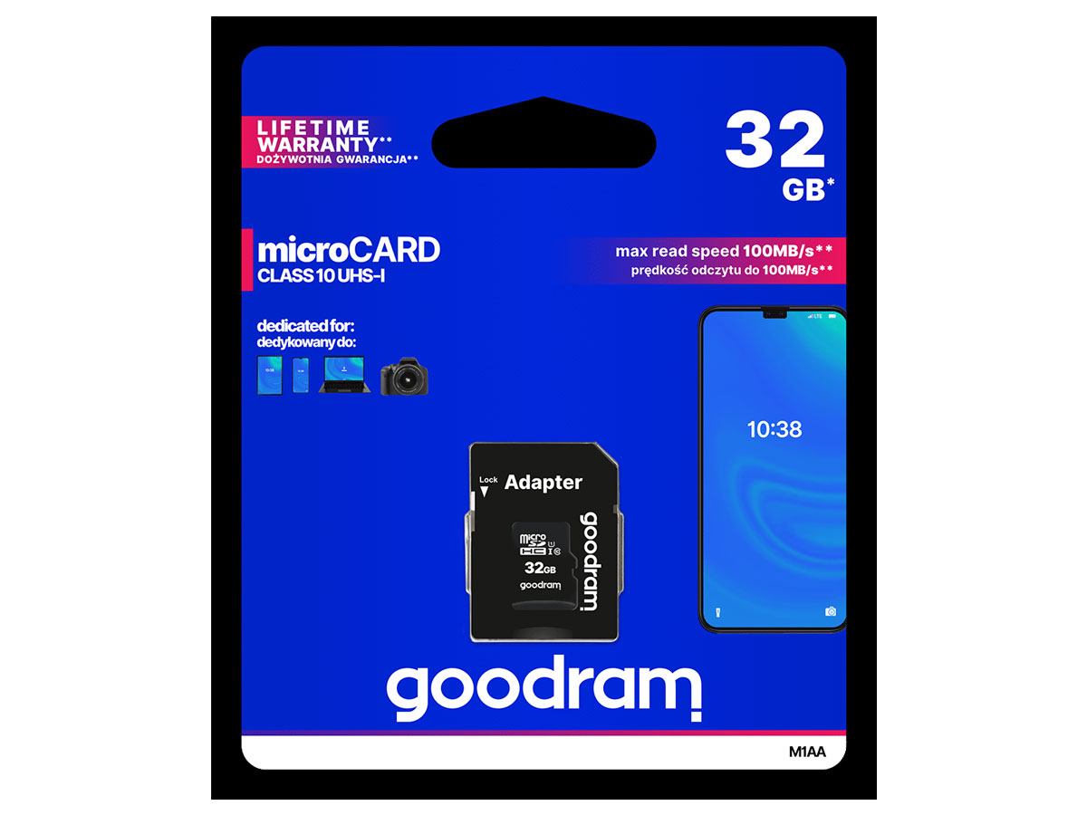 Karta pamięci microSD 32GB UHS-I Goodram z adapterem TGD-M1AA0320R12 