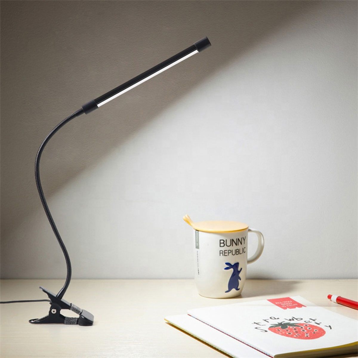 Lampka LED na biurko z klipsem biała ZD20B