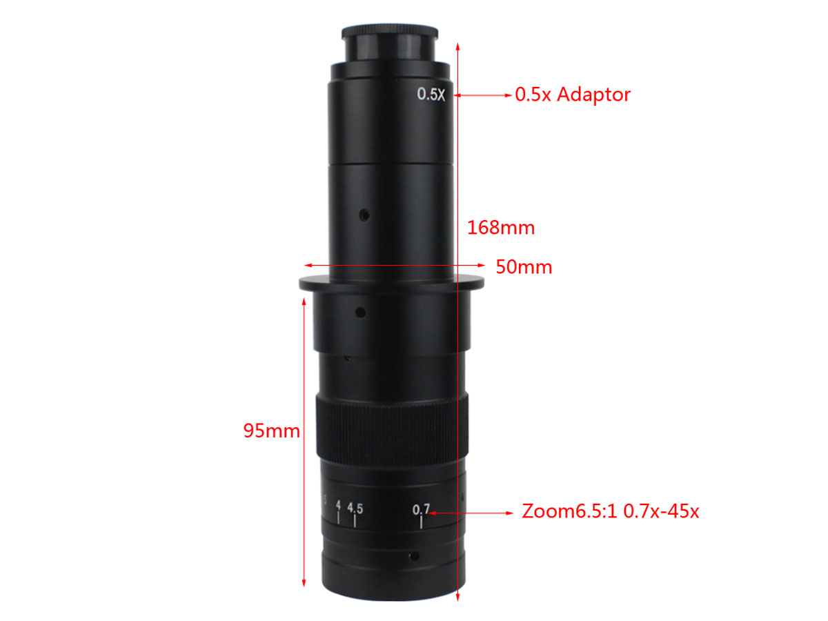 Obiektyw do kamery mikroskopowej 180X powiększenie 0,7X ~ 4,5X 25mm ELEK-262