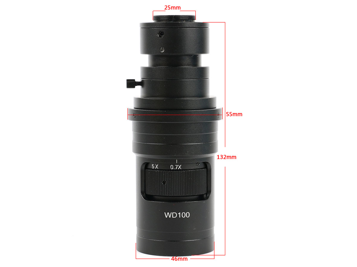 Obiektyw do kamery mikroskopowej 200X powiększenie 0.7X ~ 5X 25mm ELEK-264