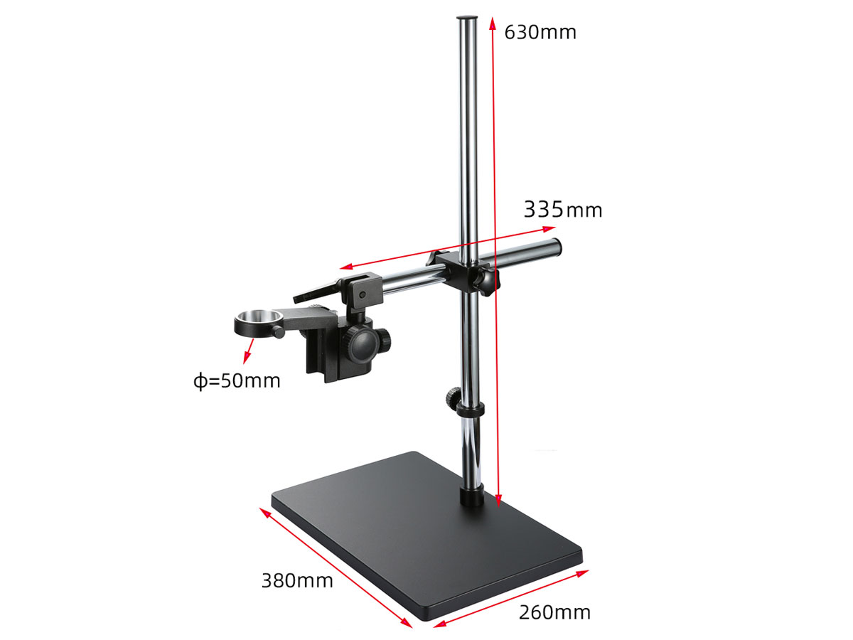 Platforma do mikroskopu - statyw wysięgnikowy - średnica uchwytu na okular 50mm 2 maszty wysokość 63cm ELEK-270
