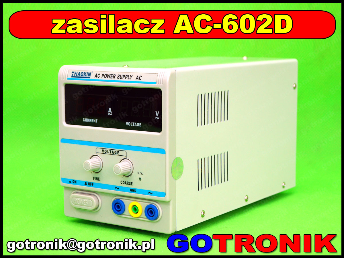 AC-602D, zhaoxin, zasilacz ac, autotransformator, transformator laboratoryjny, transformator regulowany, zasilacz laboratoryjny