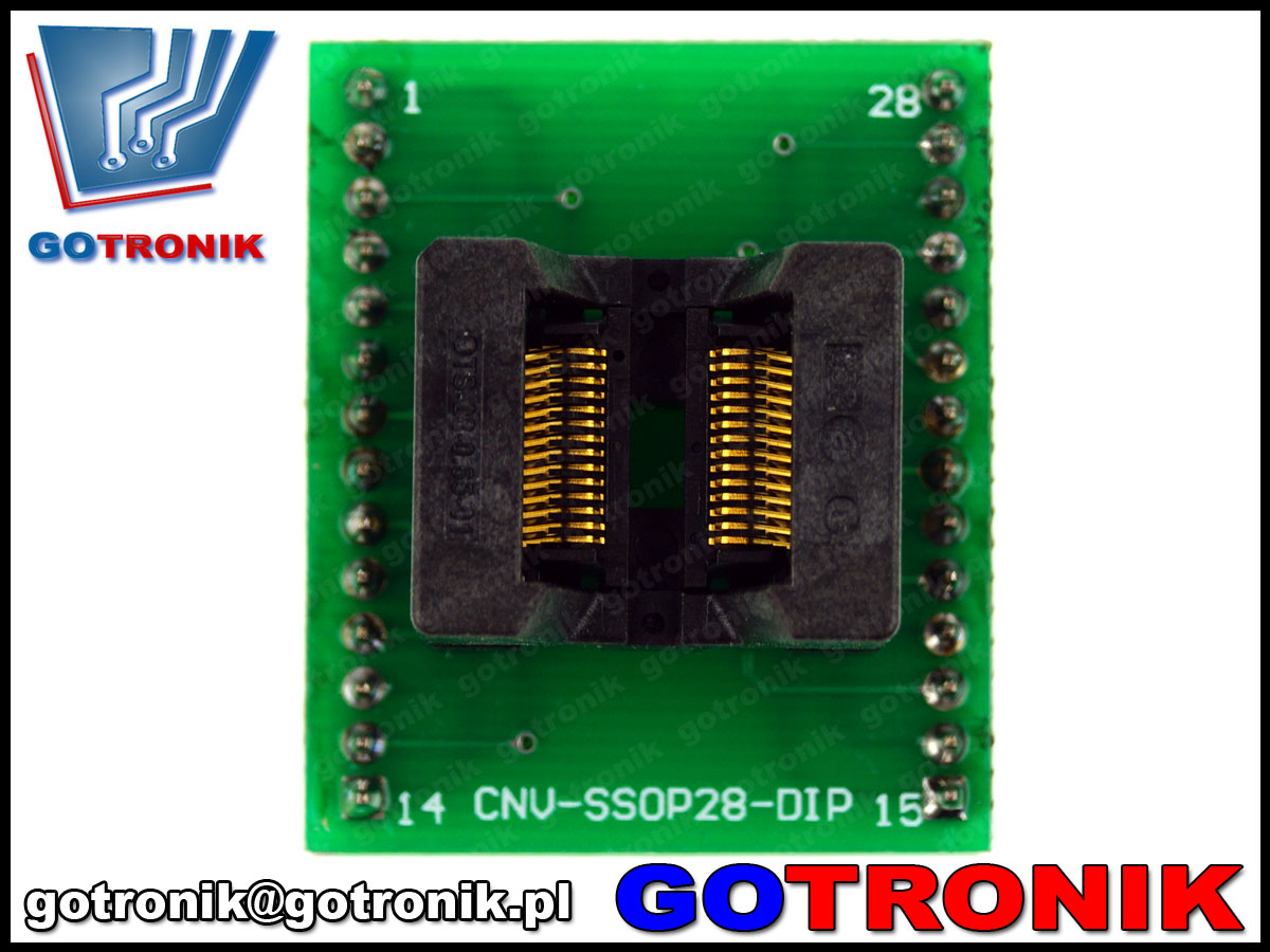 Adapter SSOP28 raster 0.65mm z podstawką testową Enplas CNV-SSOP28-DIP OTS-28-0.65-01
