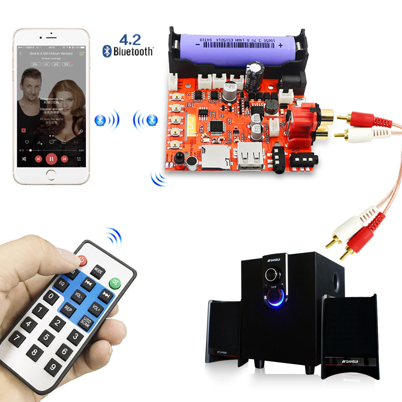 Odbiornik Bluetooth 4.2 CSR audio Odtwarzacz MP3 + wzmacniacz 2 x3W z Bluetooth BTE-604