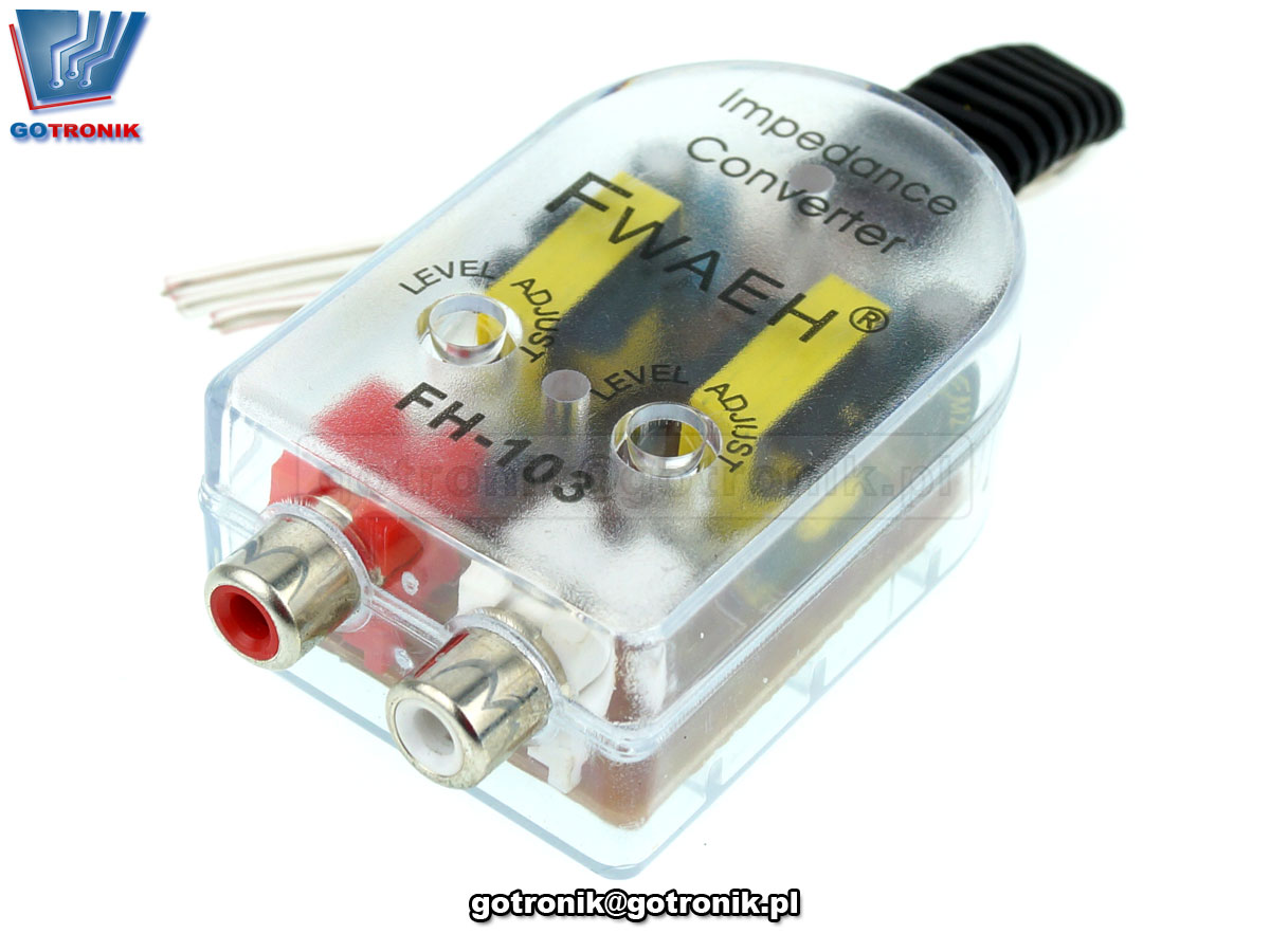 BTE-631 konwerter sygnału audio z wmacniacza mocy audio radioodbiornika RCA Level Adaptor High to Low sygnał liniowy cinch