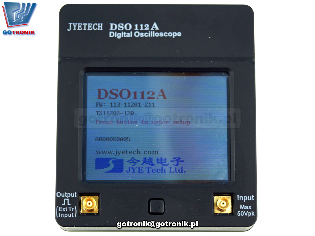 DSO112A jyetech mini oscyloskop cyfrowy jednokanałowy 2MHz LCD TFT dotykowy ekran z akumulatorem baterią sonda z dzielnikiem napięcia