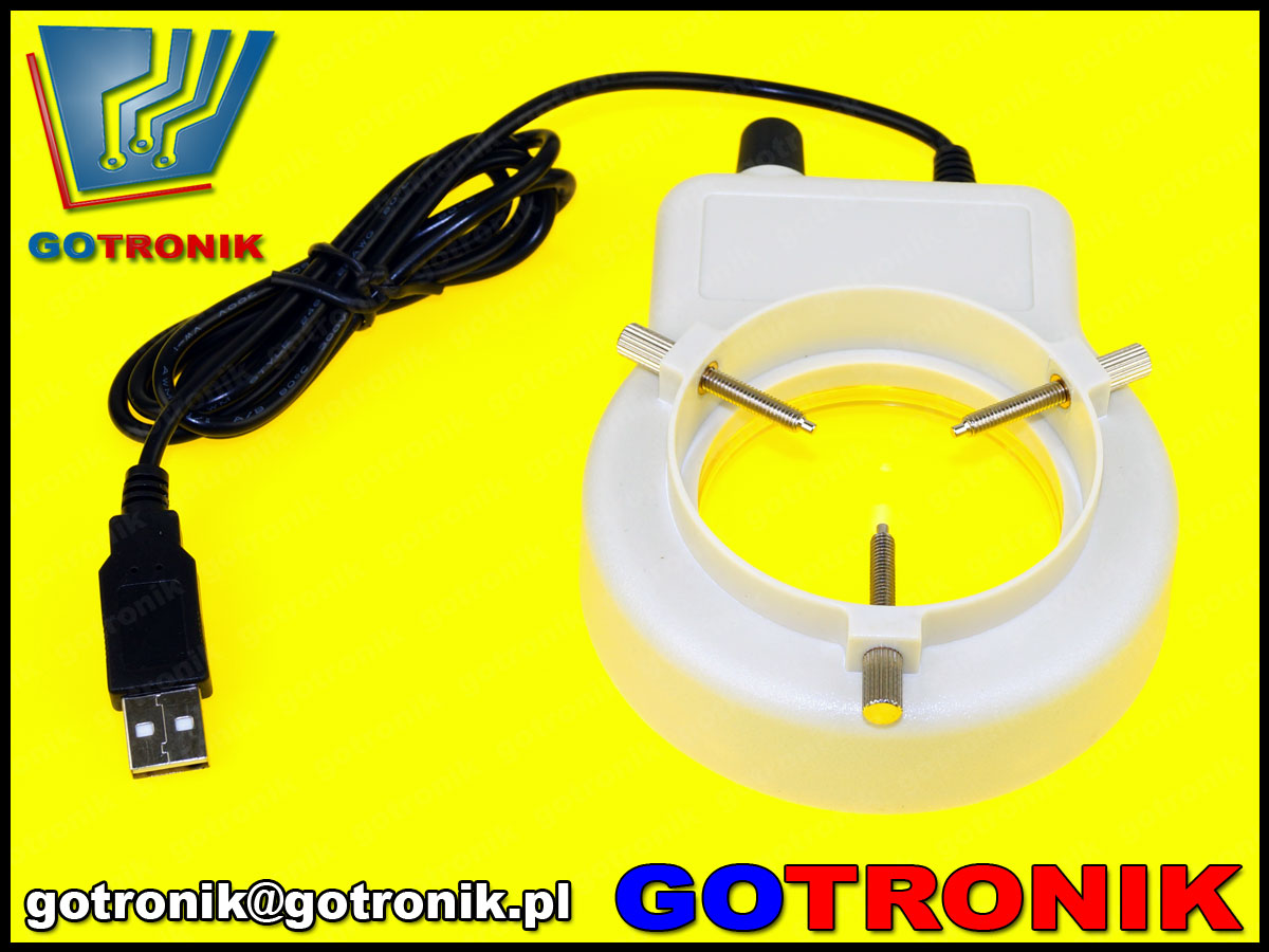 ELEK-077 oświetlacz LED SMD 32 USB 5V do obiektywu mikroskopu lub aparatu fotograficznego