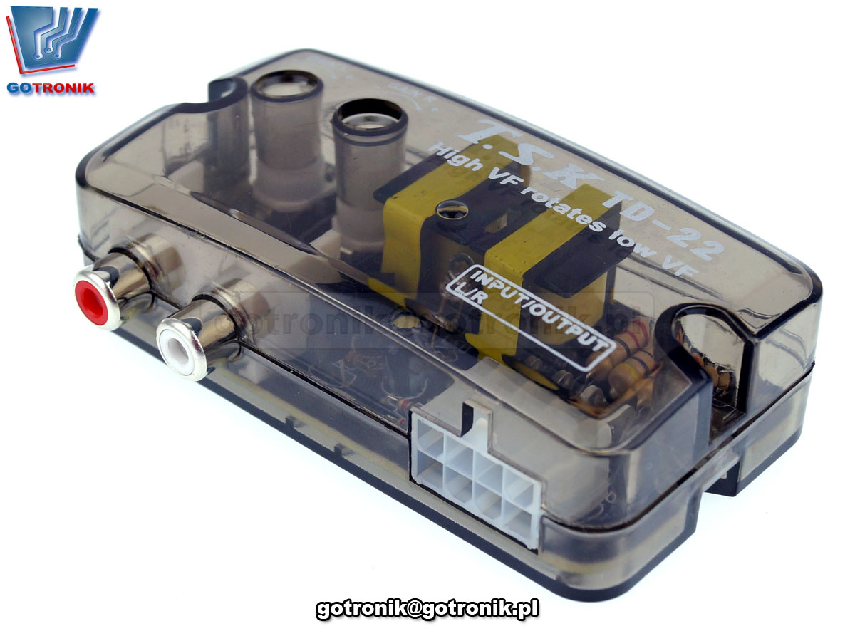 BTE-630 konwerter sygnału audio z wmacniacza mocy audio radioodbiornika RCA Level Adaptor High to Low sygnał liniowy cinch TSK TD-22