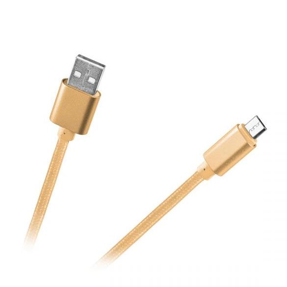 ml0801g przewód kabel usb microUSB nylon oplot dobrej jakości złoty gold
