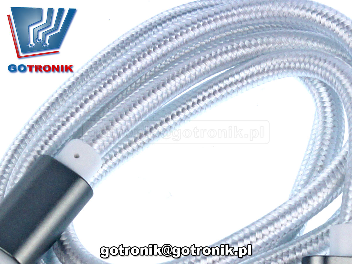 ML0801W przewód kabel usb microUSB nylon oplot dobrej jakości