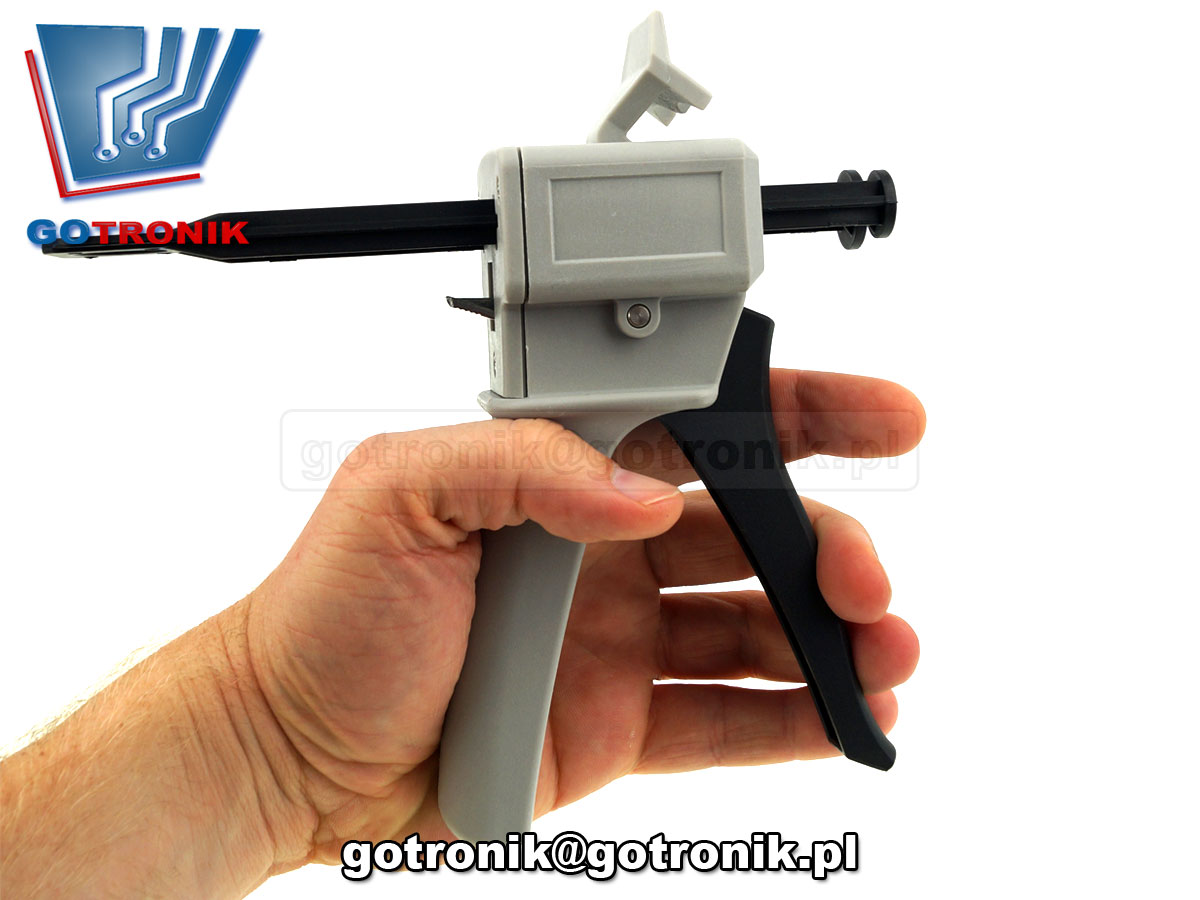 Ręczny dyspenser do kleju lub pasty lutowniczej w formie ręcznego pistoletu dozującego dwuskładnikowy NAR-109 aplikator