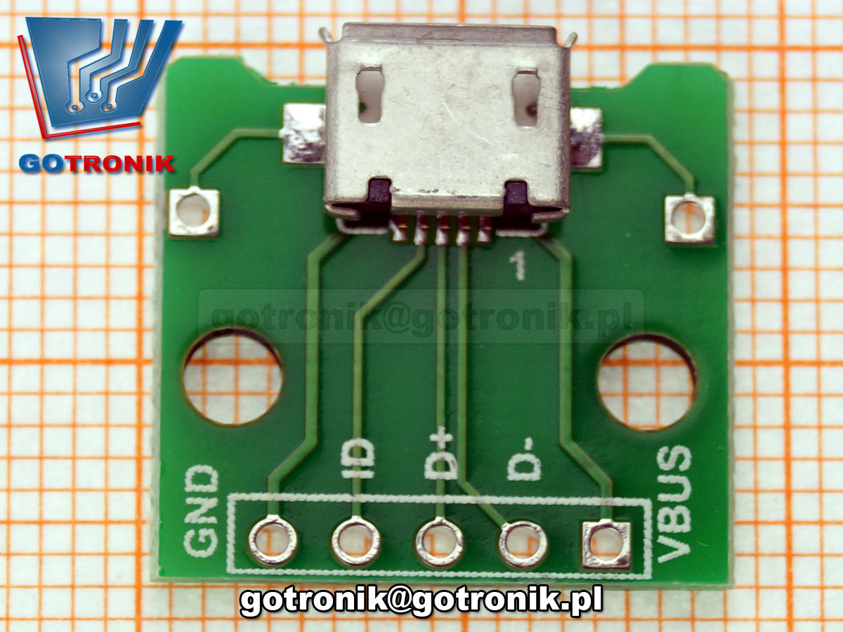 PCB-104 gniazdo USB microUSB adapter prototypowe PCB