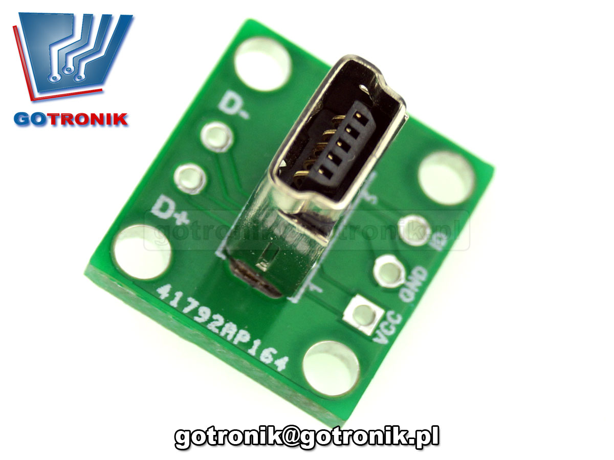 PCB-105 gniazdo USB miniUSB typ B adapter prototypowe PCB