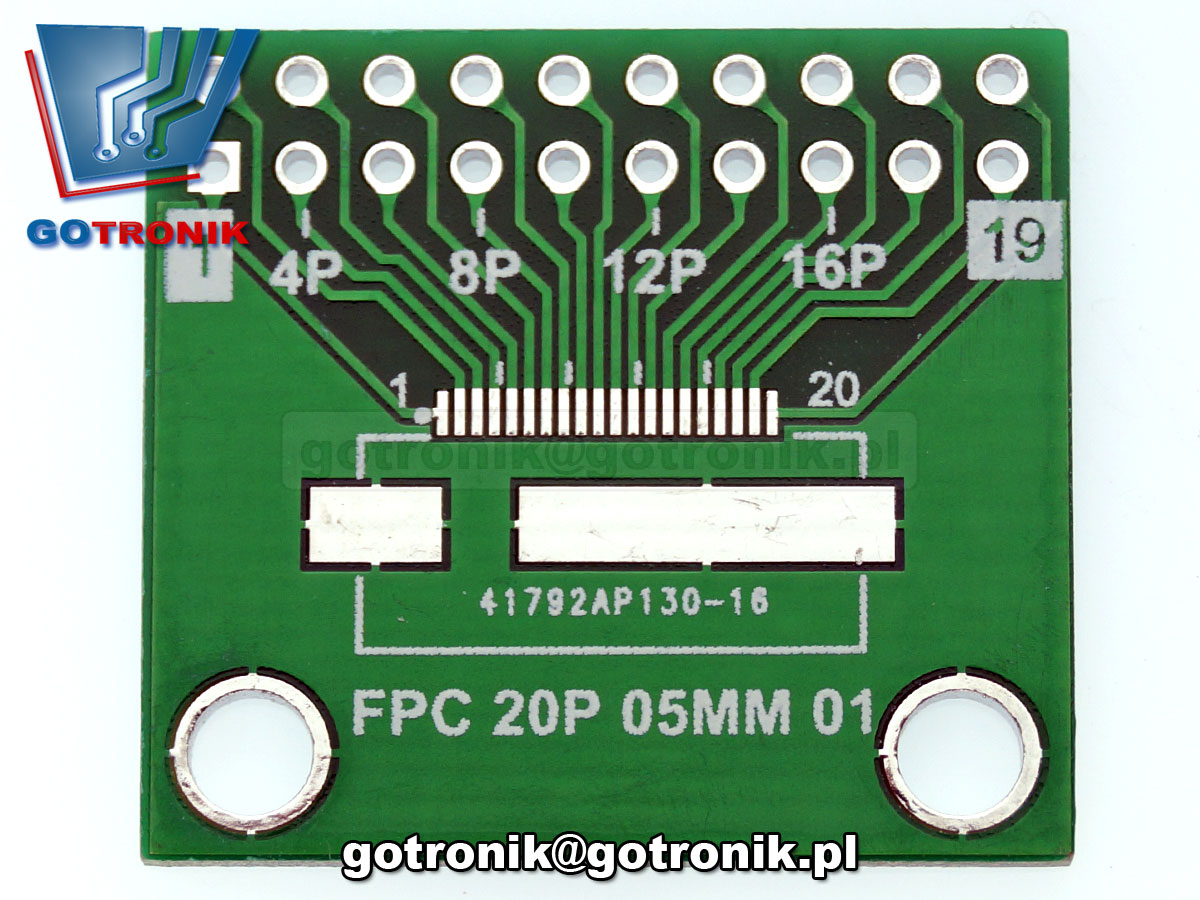 PCB-109 adapter Płytka drukowana FPC/FFC 20pin 0,5mm do taśm przewodzących