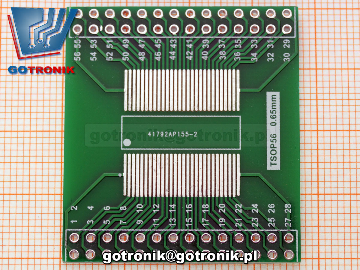 PCB-117 TSOP56 pin raster 0,65mm 0,5mm adapter przejściówka płytka drukowana PCB