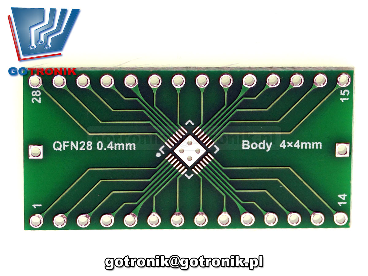 PCB-127 Płytka drukowana QFN28 body 4x4mm 0,4mm 0.4mm 0,5mm 0.5mm na DIP28 2,54mm PCB adapter adapter do lutowania