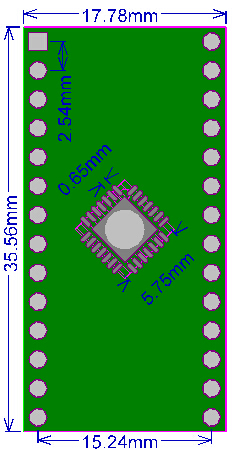 PCB-128 Płytka drukowana QFN28 body 0,65mm 0.65mm na DIP28 2,54mm PCB adapter adapter do lutowania