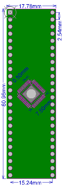 PCB-130 Płytka drukowana QFN48 0,5mm 0.5mm na DIP28 2,54mm PCB adapter adapter do lutowania