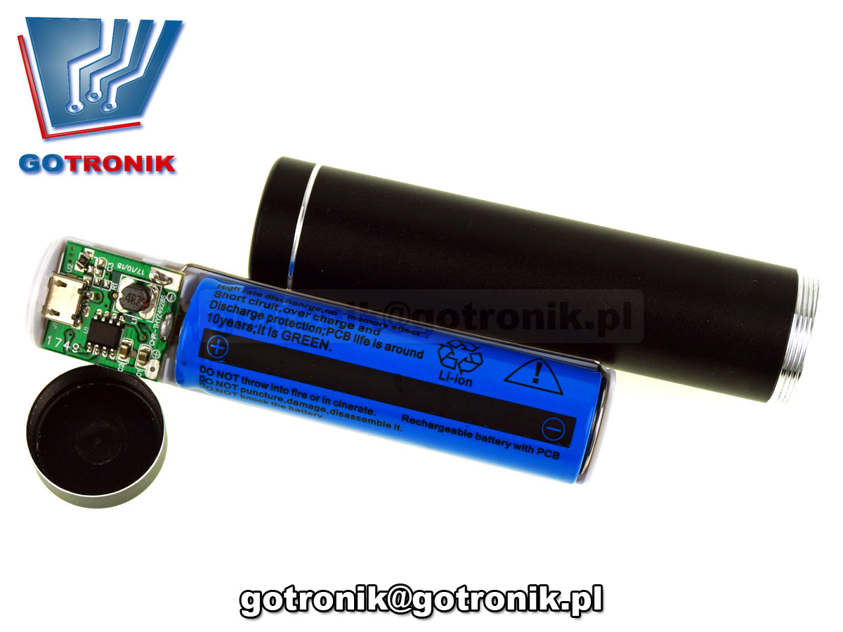 ELEK-083 Obudowa Power Bank 1 x 18650 różowa USB