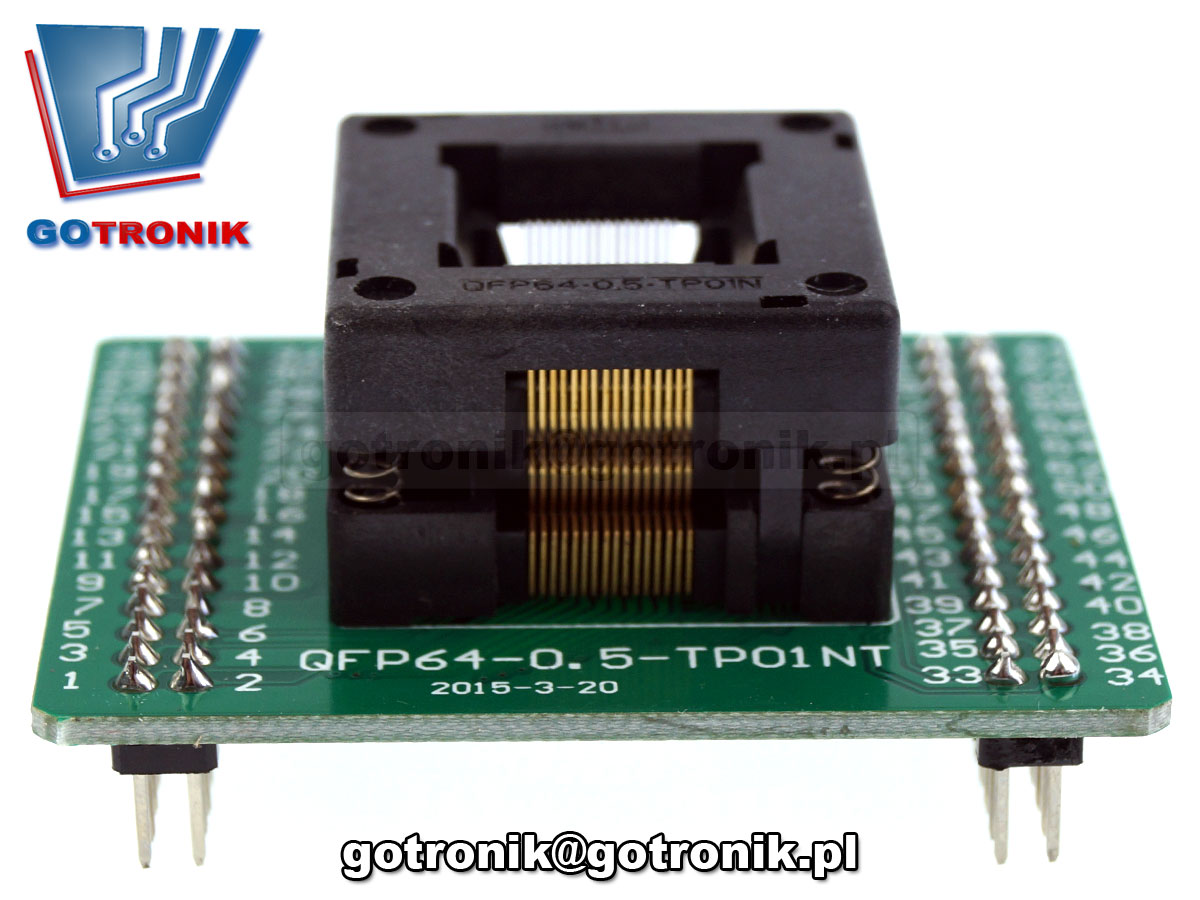 Adapter TQFP64 0.5mm z podstawką testową QFP64 LQFP64 TQFP64 CQFP64 QFP64-0.5-TP01NT A-081
