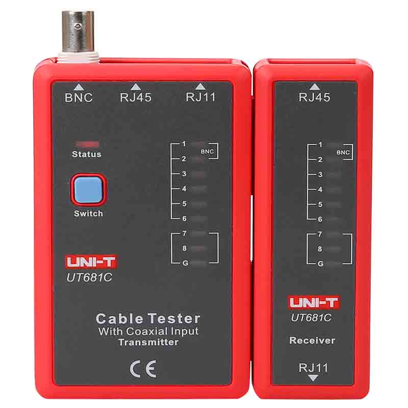 UT681C tester kabli sieciowych RJ45 RJ11 UNI-T przewodów okablowania RJ-45 RJ-11 BNC UT-681C