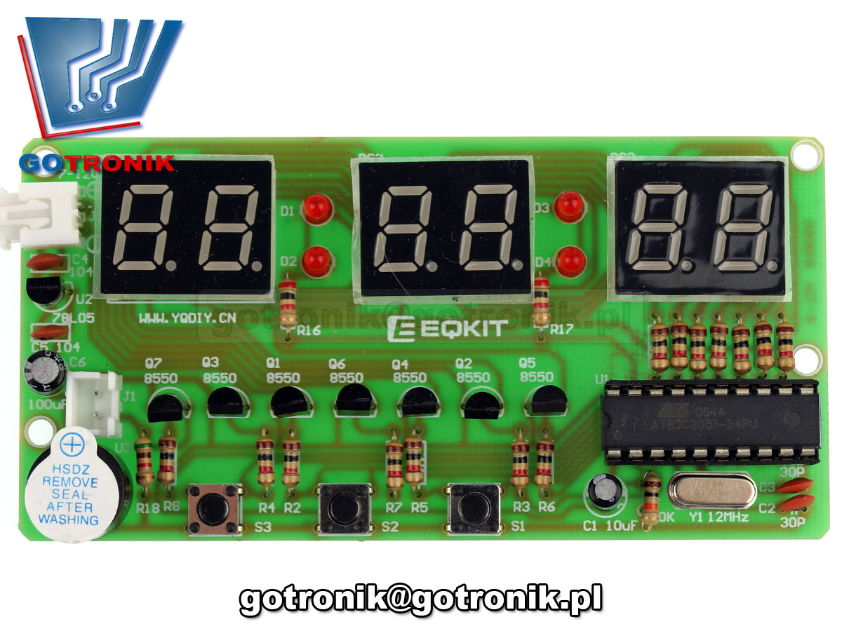 zegar elektroniczny LED stoper, alarm, budzik - zestaw do samodzielnego montażu KIT DIY