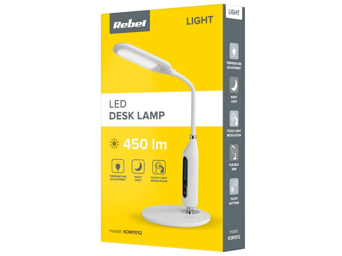Lampa LED na biurko z regulacją intensywności światła i barwy KOM1012