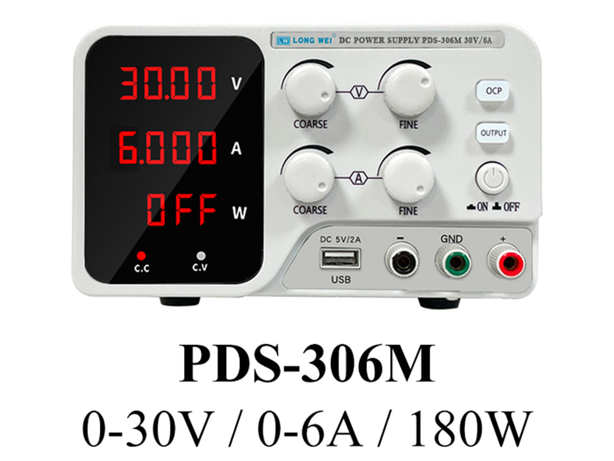 Zasilacz laboratoryjny PDS-306M 0-30V 0-6A 180W