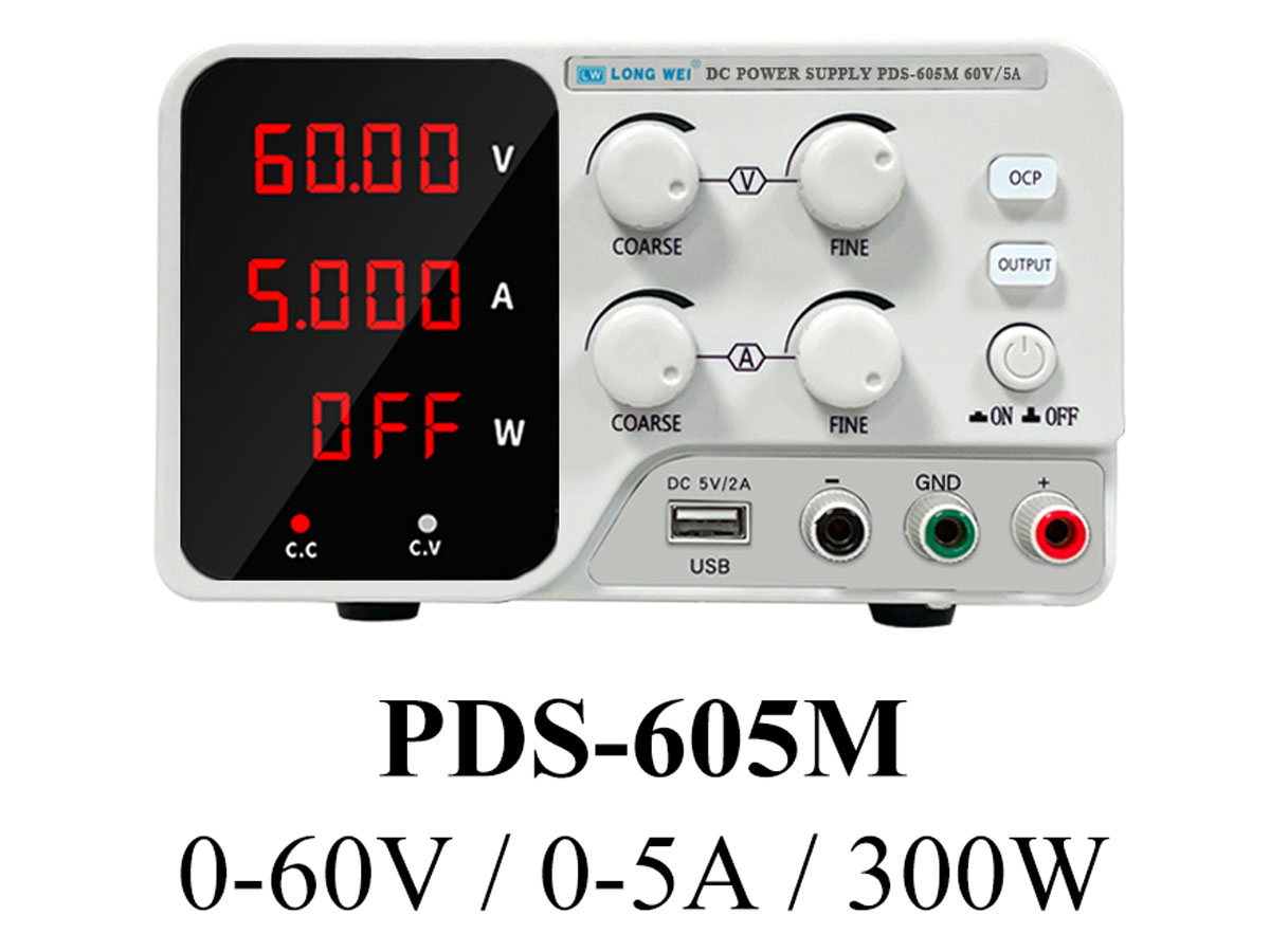 Zasilacz laboratoryjny PDS-605M 0-60V 0-5A 300W