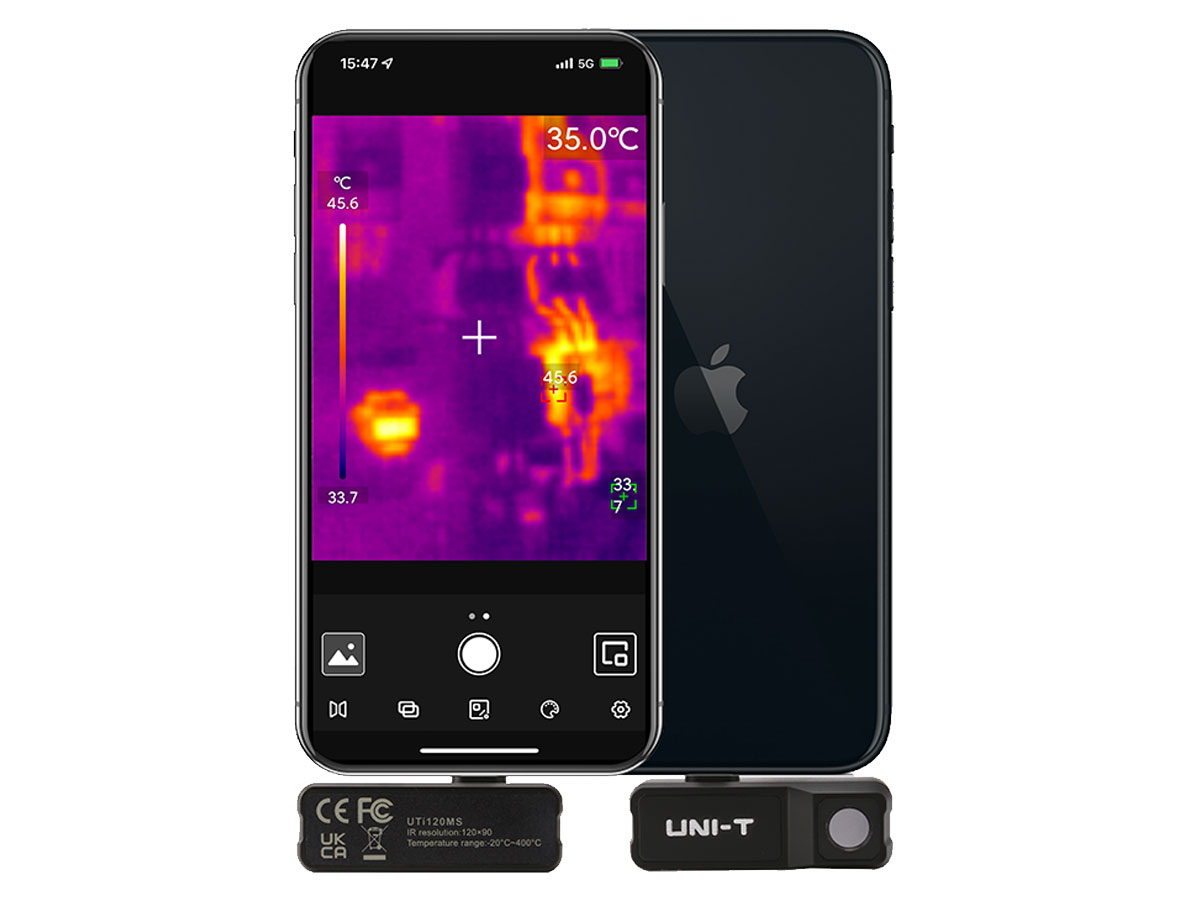 UTI120MS kamera termowizyjna - przystawka do iPhone'a
