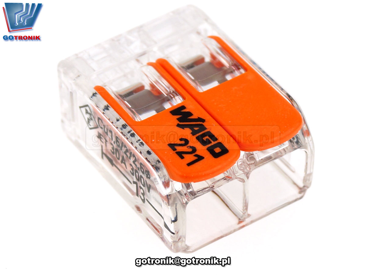 Szybkozłączka 2x0,5-6mm2 transparentna pomarańczowa x1szt. Z250