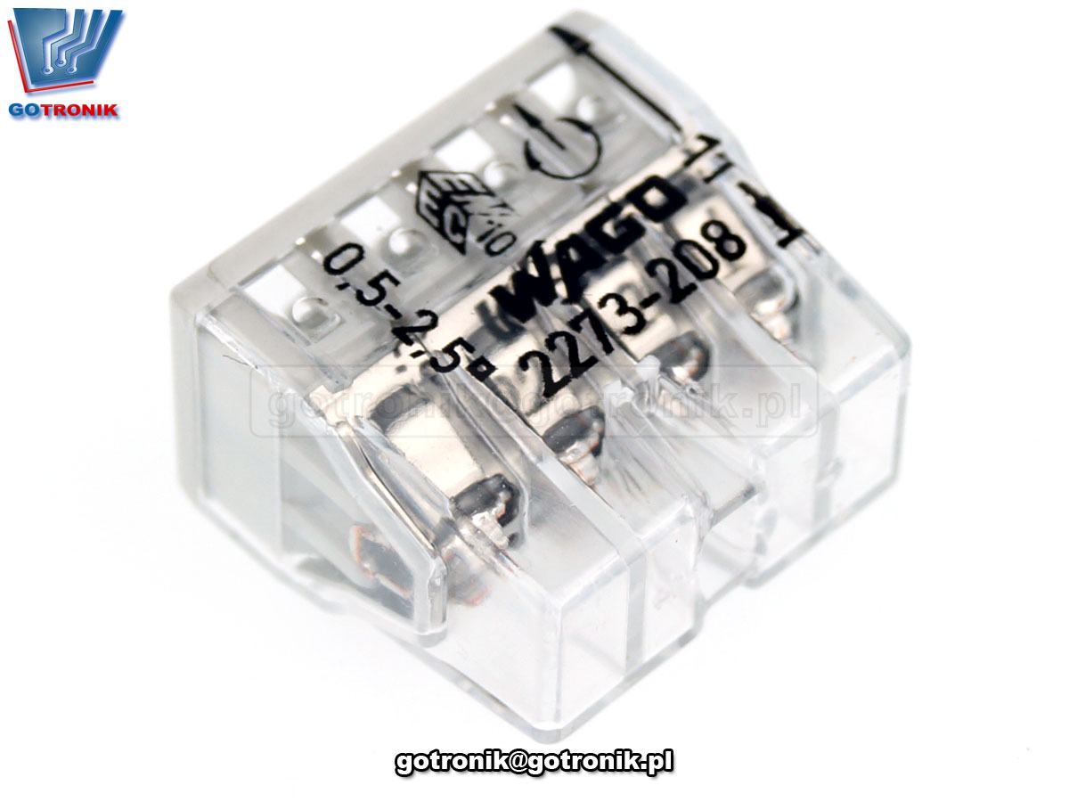 Szybkozłączka 8x 0,5-2,5mm2 transparentna jasnoszara x50szt. Z252P