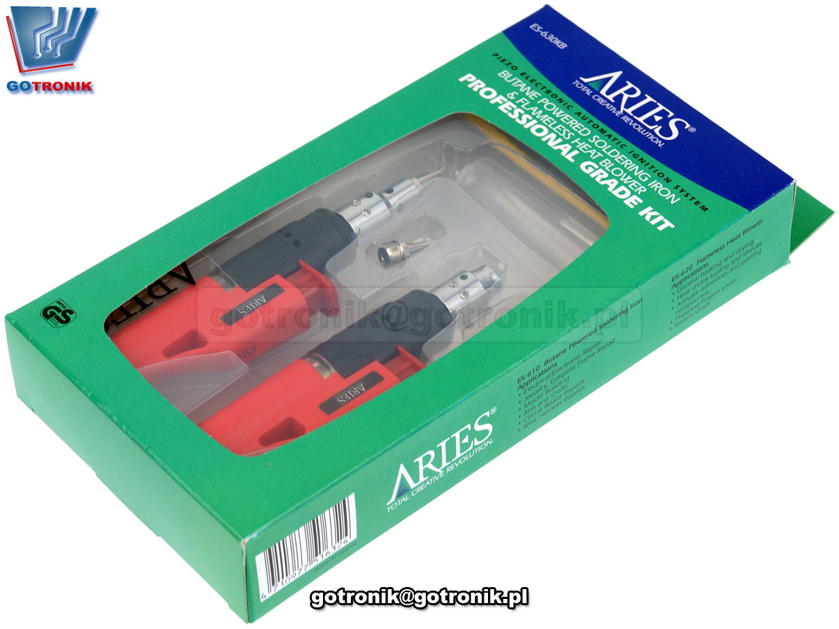 Lutownica gazowa AR-ES630KB zestaw Aries 5184#
