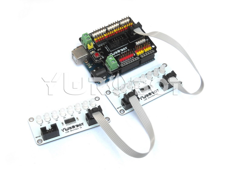 Arduino Shiftout HC595 szeregowy moduł z LED - moduł rozszerzeń portów do Arduino