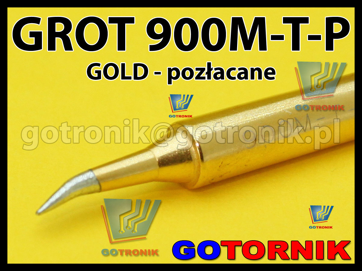 Grot 900M-T-P zakrzywiony stożek GOLD pozłacany Zhaoxin 936a 936d 852D 898d 868 d Aoyue PT WEP Yihua