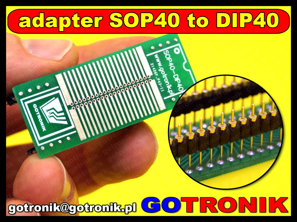 A-075 adapter przejściówka SOP44 na DIP40 SOP SO SOJ SOIC DIP 40pin 1,27mm 1.27mm 50mils A075