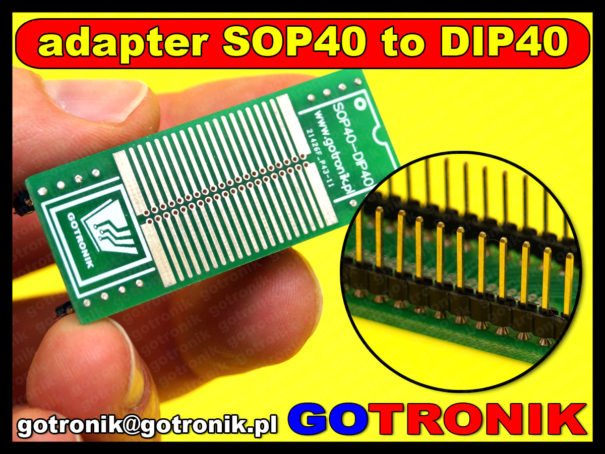 A-074 adapter przejściówka SOP44 na DIP40 SOP SO SOJ SOIC DIP 40pin 1,27mm 1.27mm 50mils A074