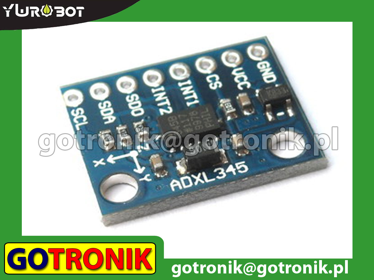 Moduł 3-osiowego akcelerometru ADXL345 z szeregowym interfejsem i2c