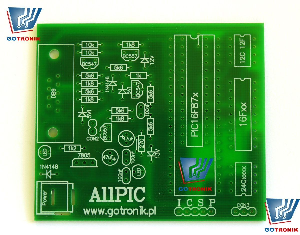 Płytka drukowana programatora AllPIC