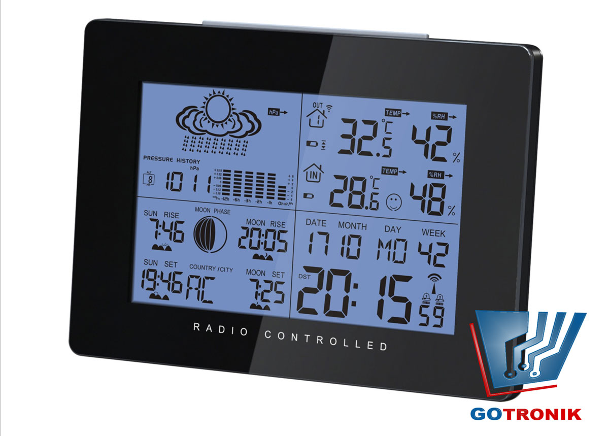 Stacja meteorologiczna - pogodowa AOK-5019 czarna