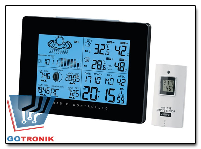 Stacja meteorologiczna - pogodowa AOK-5019 czarna