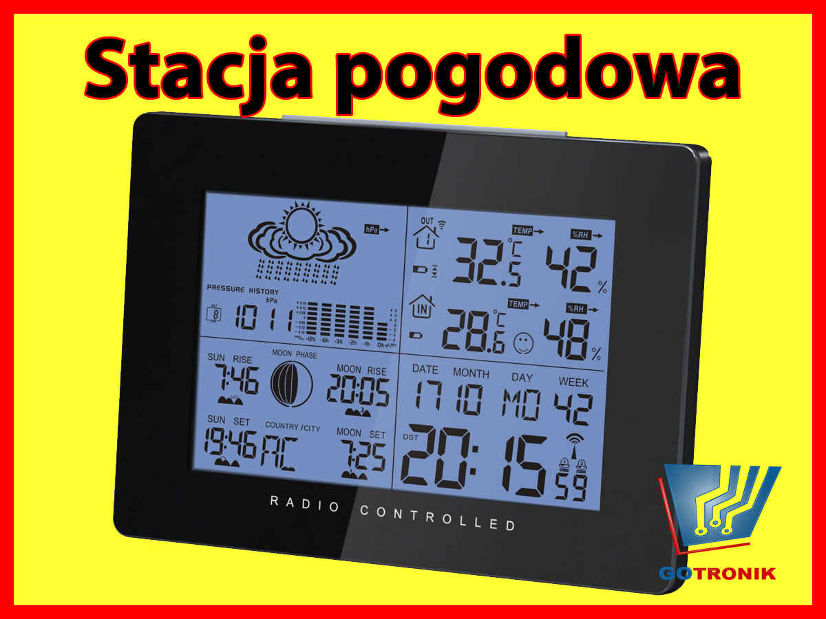 Stacja meteorologiczna - pogodowa AOK-5019 czarna