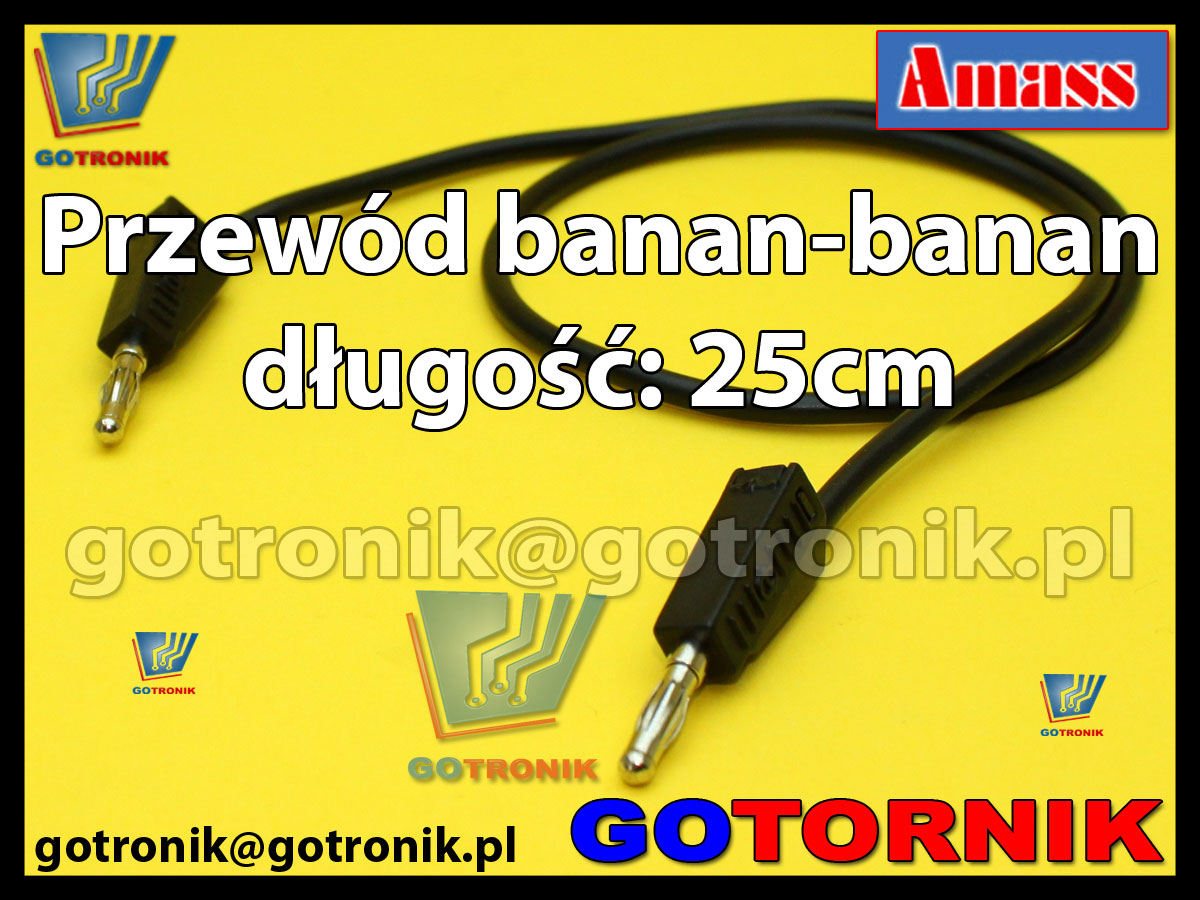 Przewód pomiarowy banan - banan 19A długość: 25cm 