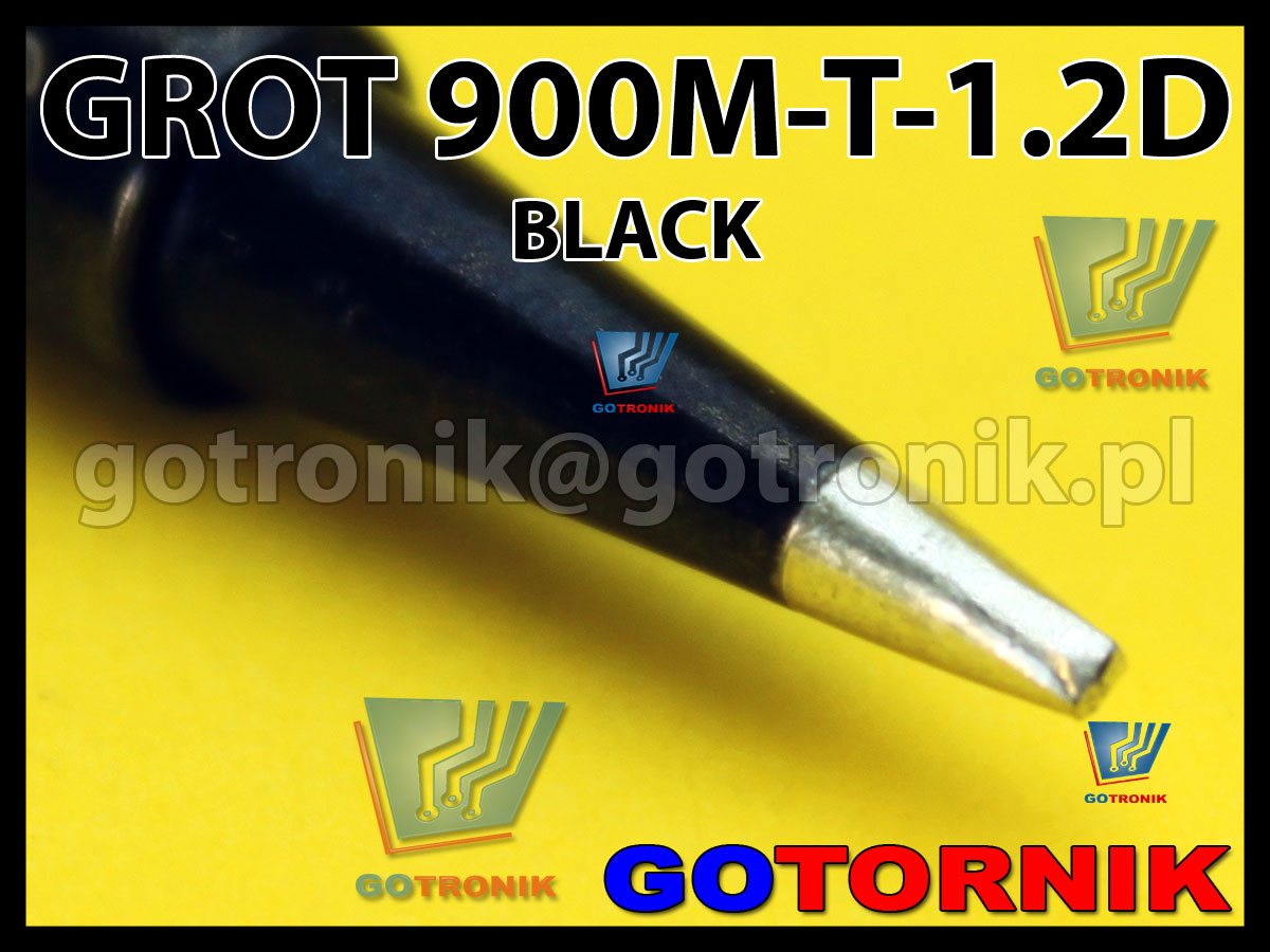 Grot 900M-T-1.2D płaski 1,2mm dłuto BLACK Zhaoxin 936a 936d 852D 898d 868 d Aoyue PT WEP Yihua