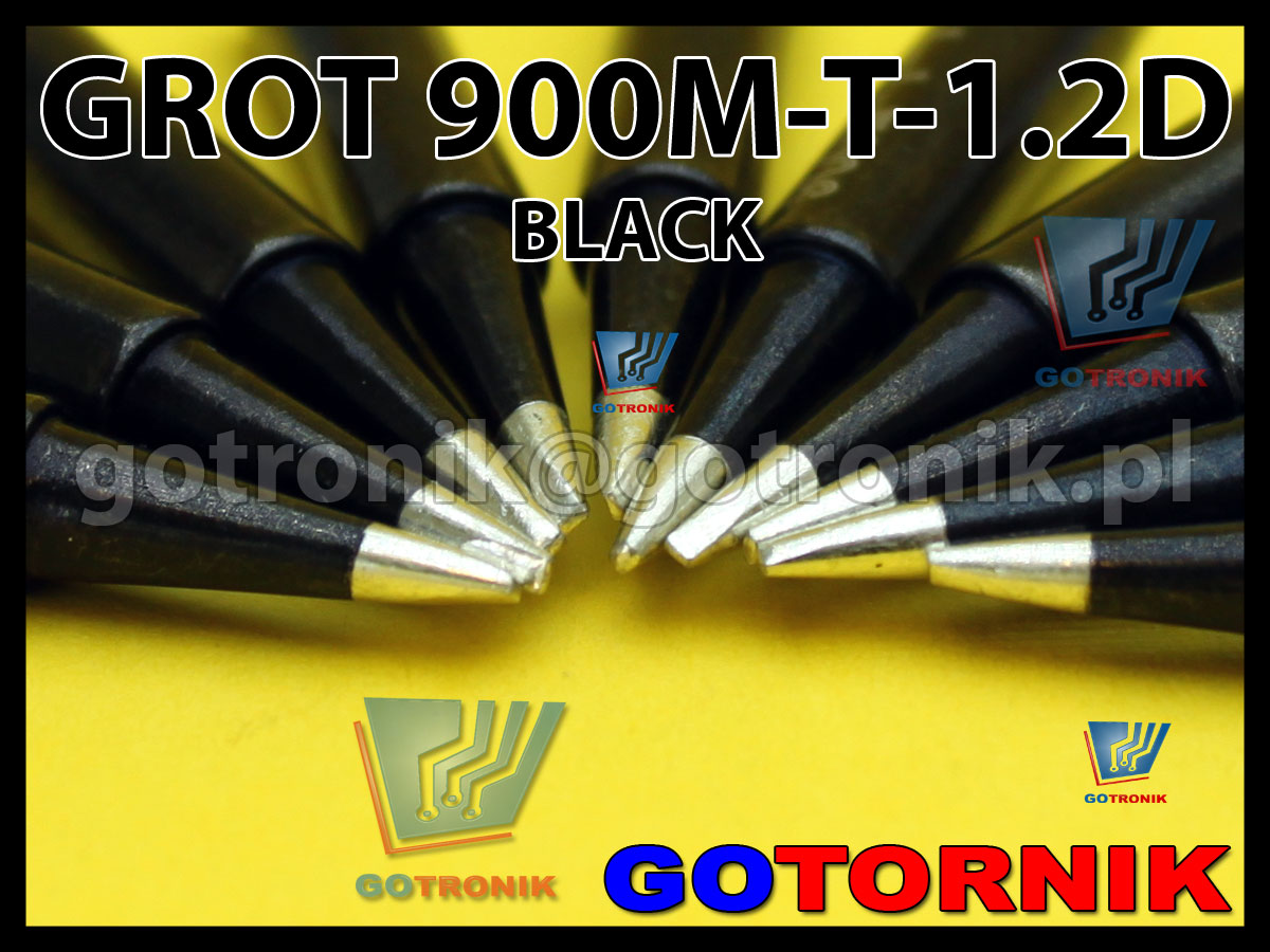 Grot 900M-T-1.2D płaski 1,2mm dłuto BLACK Zhaoxin 936a 936d 852D 898d 868 d Aoyue PT WEP Yihua